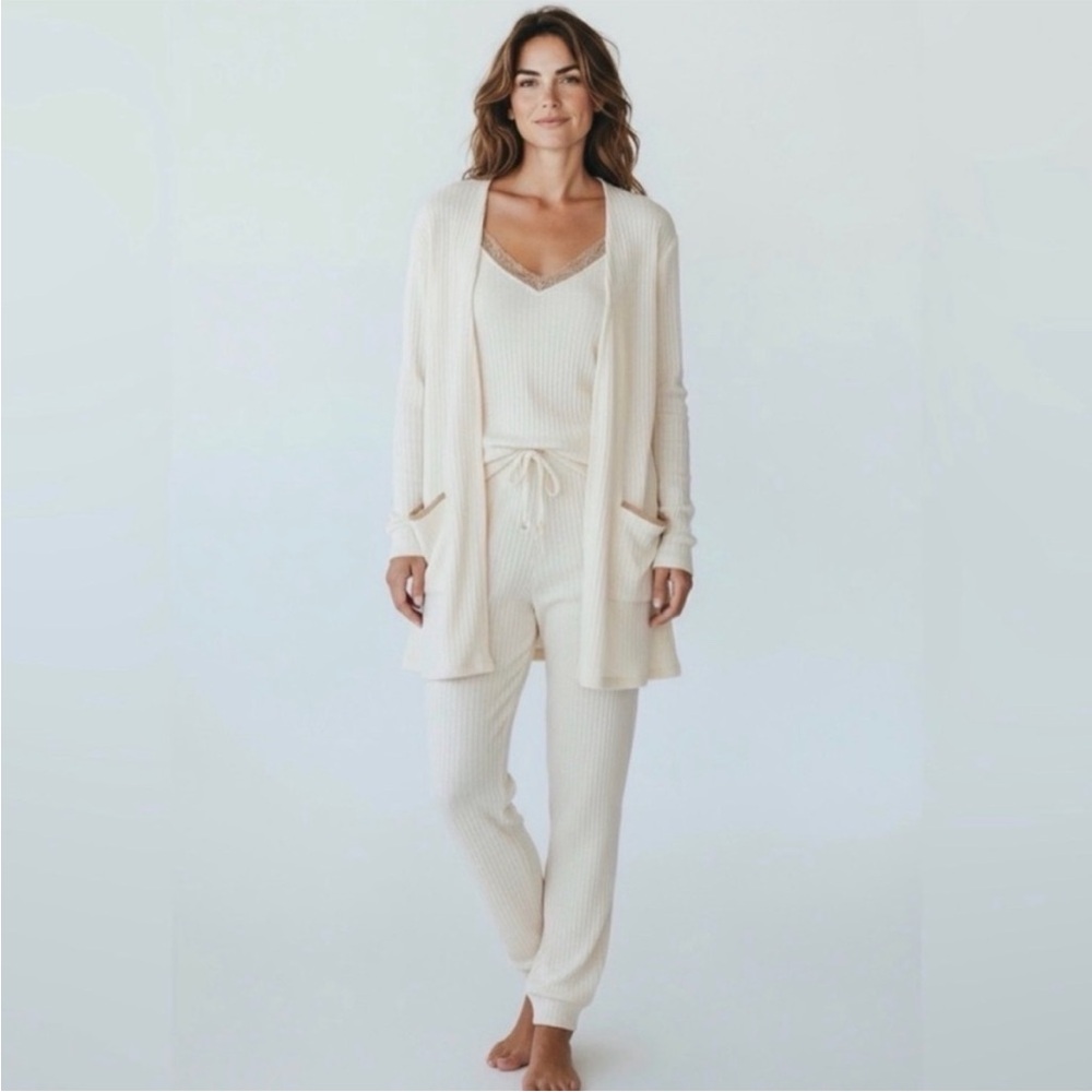Blu Pepper Cream Knit 2pc Lounge Set - Picture 1 of 15